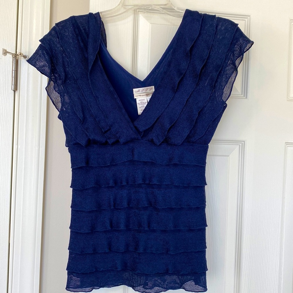 MSSP Navy stretch top. Size Medium
